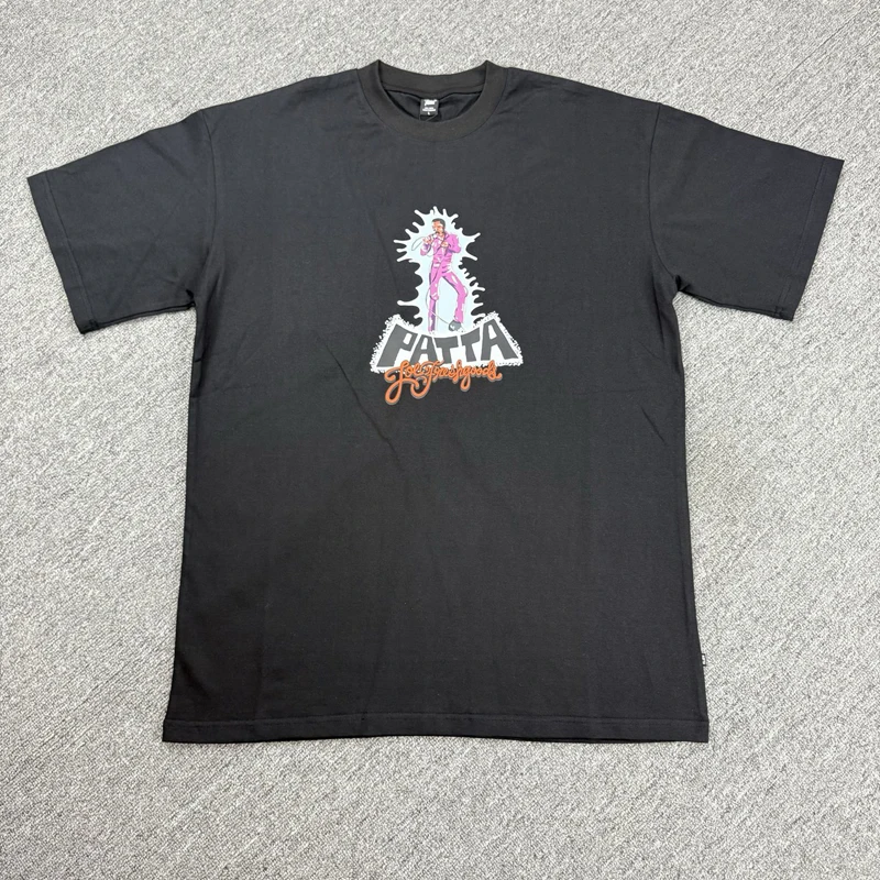 Real Photo Street Trend Print PATTA Short-sleeved High-quality Couple Hip-hop Patta T-shirt