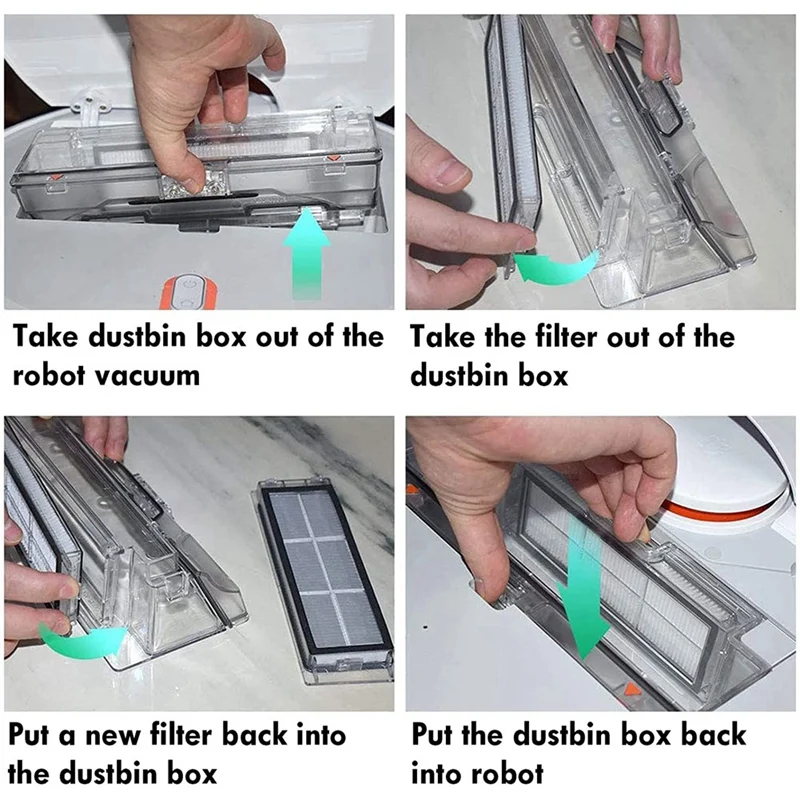 8Pcs Replacement Hepa Filter For Xiaomi Roborock S5 S50 S51 S55 S6 S6 MAXV S5 MAX T6 T7 S4 Max S4 E5 E4 E20 E25 E35 C10