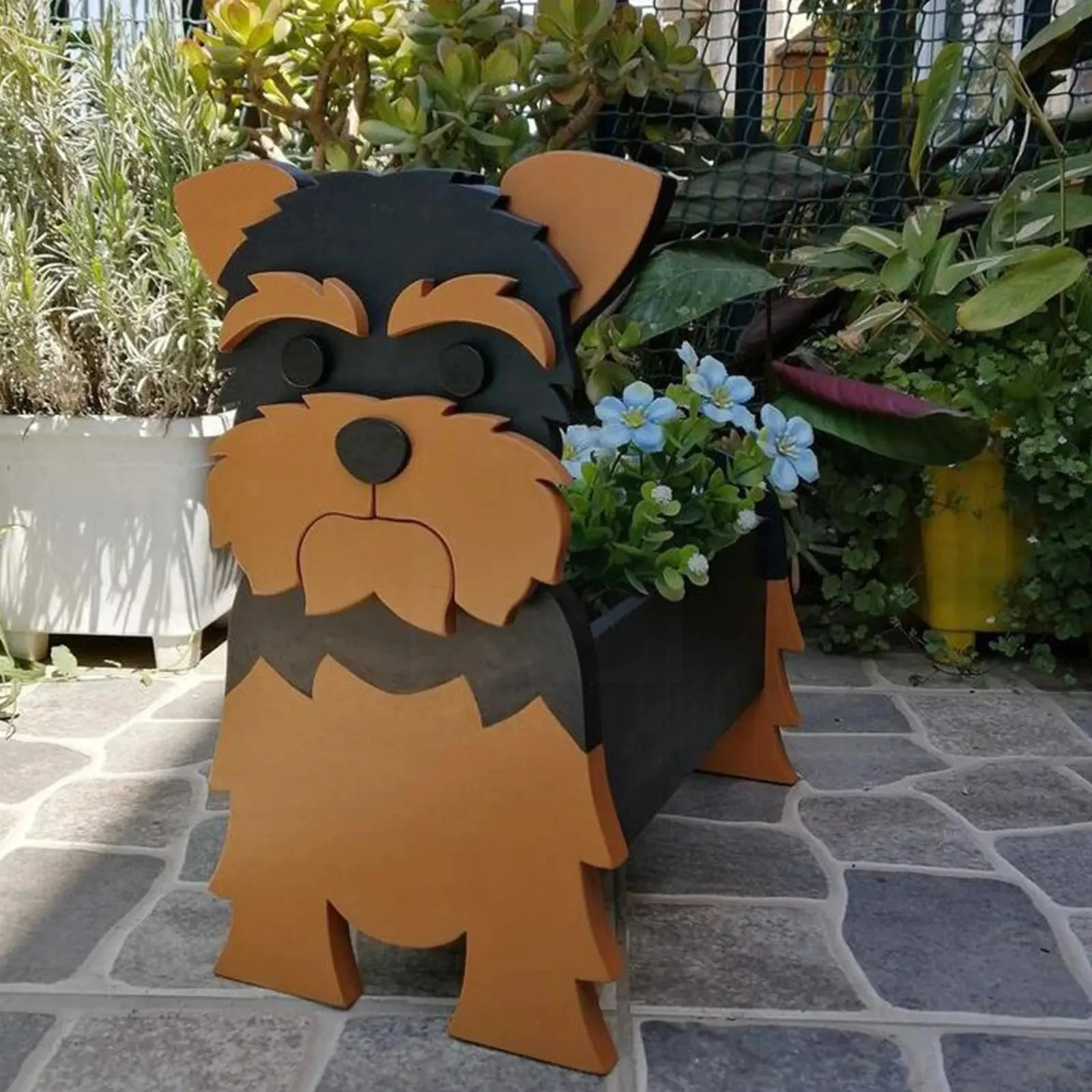 Cute Animal DIY Flower Planter PVC Pet Dog Potted Garden Yard Decoration Plant Container Holder Decor Garden Flower Pots  Orname