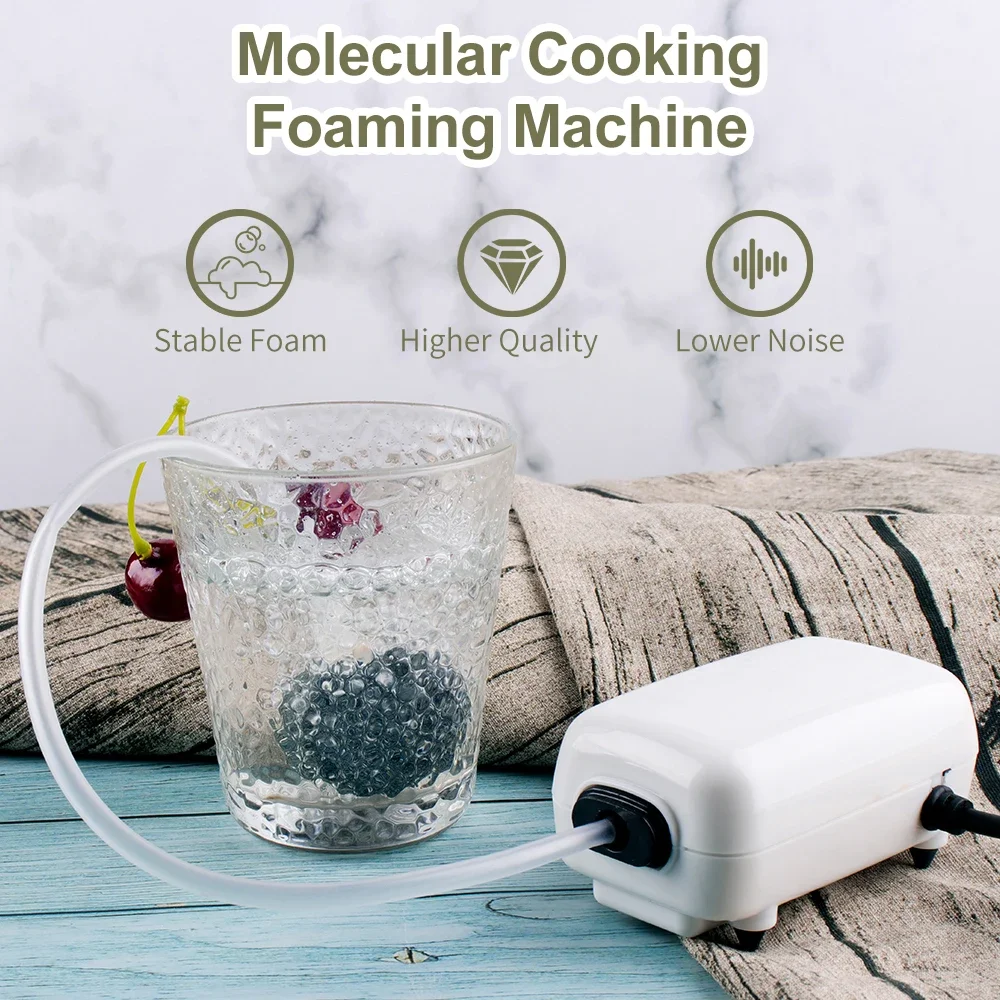 

Portable Food Foam Generator, Molecular Gastronomy Cuisine Foam Machine for Drinks BBQ Cocktail, Creative Chef Cooking Tool
