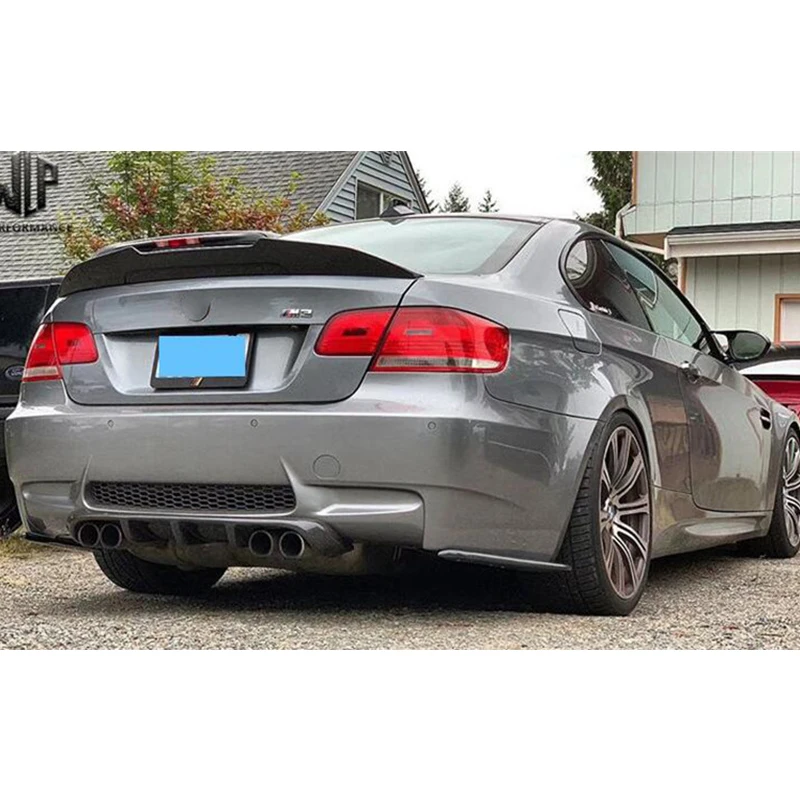 FOR Real Carbon Fiber Accessories Spoiler BMW 3 Series E92 2Door Coupe CAR Trunk Rear Lip Black Tail WING PSM Style 2005-2012