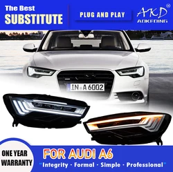 AKD Head Lamp for Audi A6 C7 LED Headlight 2012-2018 Headlights A6 C7 DRL Turn Signal High Beam Angel Eye Projector Lens