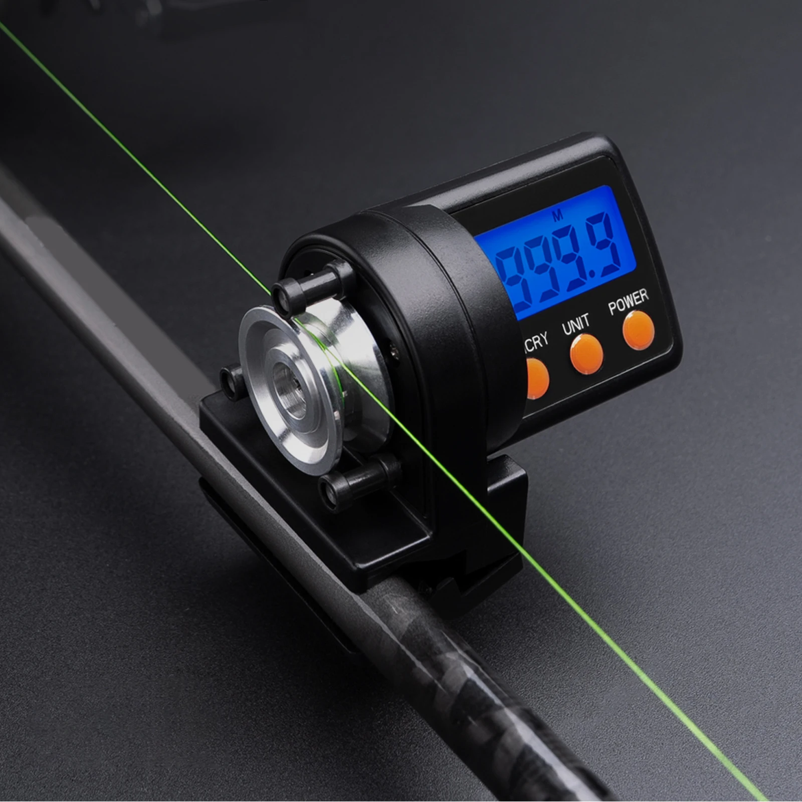 Fishing Line Counter Electronic Dual Direction Roller Alloy Wheel 5-17mm Rod Clamp Backlight Display