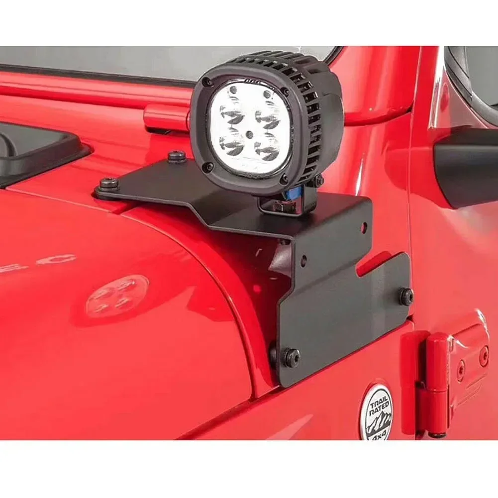 1 set  Hood  Work Light  Side-Mounted Brackets A-pillar Fit For Jeep Wrangler JL 2018-2019