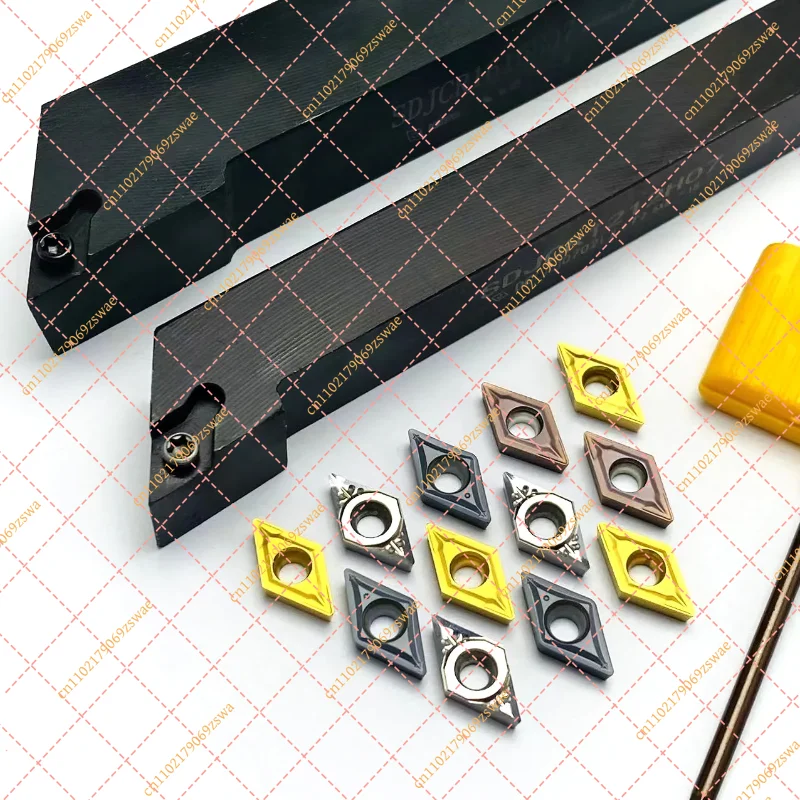 SDJCR CNC Lathe Turning Holder & DCMT070204 Inserts, Carbide Cutter Bar for Aluminum