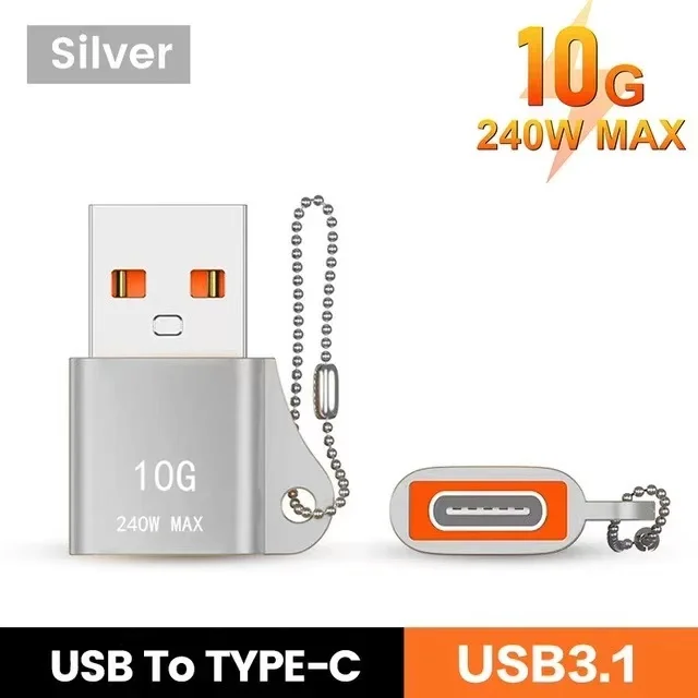 USB zu Typ-C Adapter 10A OTG USB 3.0 Typ C Stecker zu USB Buchse Konverter Schnelle Lade Datenübertragung für MacBook iPhone Samsung