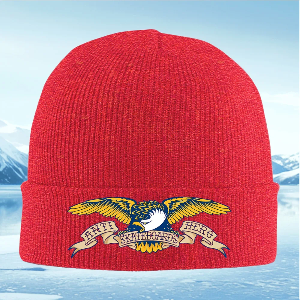 Alas de águila patinando marca emblema hombres mujeres unissex sombrero de punto gorro camisa gorra invierno térmico cálido Navid