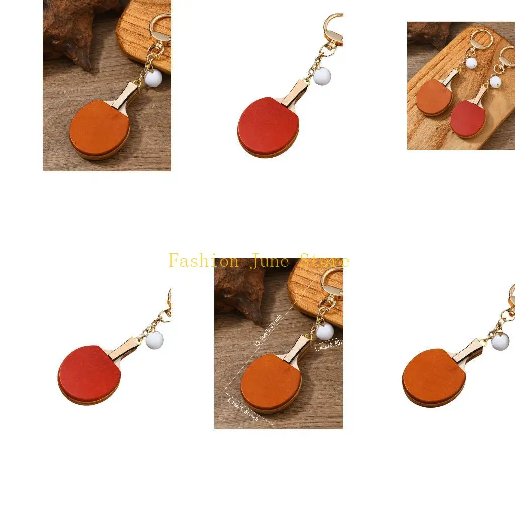 N5KA Ring Accessory Table Tennis Paddle Charm with Compact 13.5cm/5.31inch Length for Bags, Zippers, and Handles