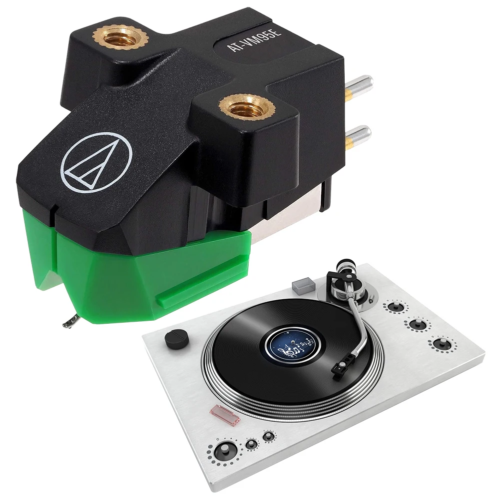 

AT-VM95E Dual Moving Magnet Turntable Cartridge Moving Magnet Stereo Cartridge Stylus for LP Vinyl Record Player Turntable