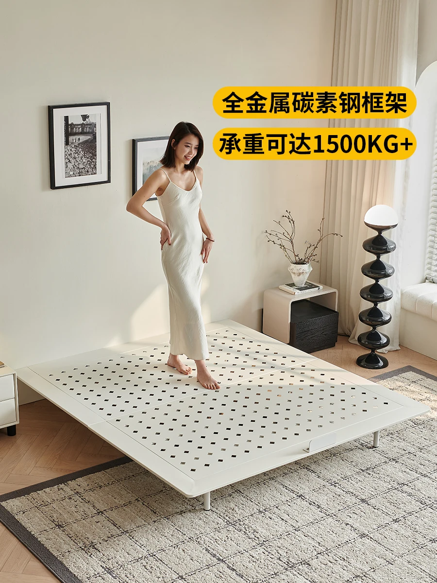 Carbon steel bed frame Small apartment space-saving bedroom