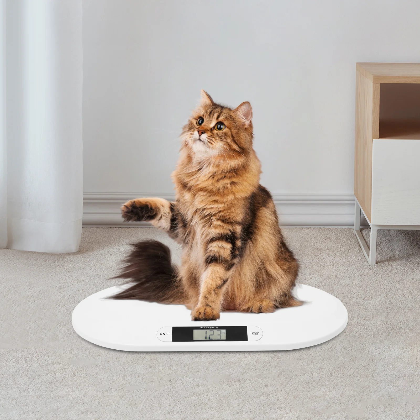

Precise Items Weighing Scale, 20kg Weight Capacity Cats Scale, Dog, Baby Weighing, Tare Function LCD Display