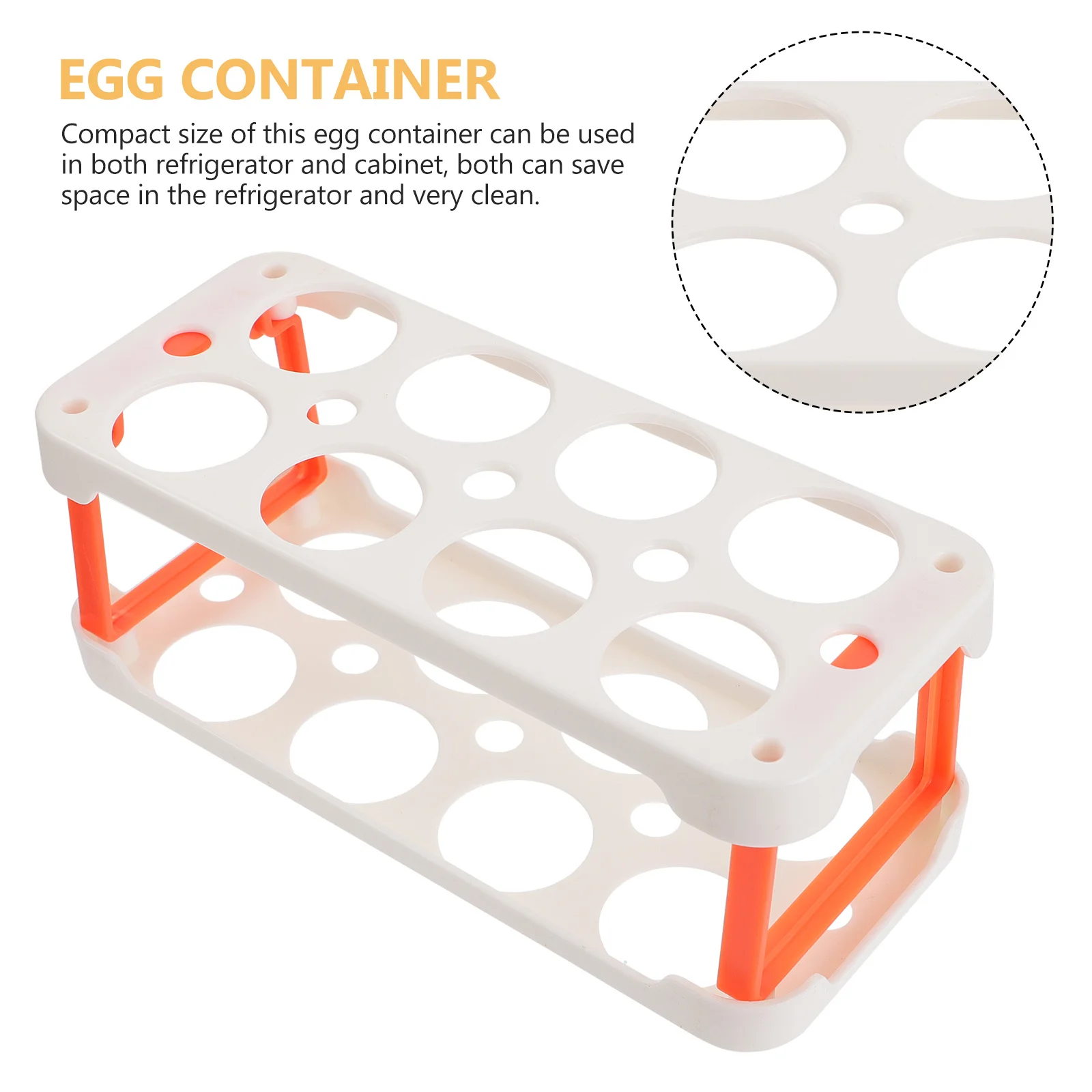 

Plastic Egg Storage Container Durable Compact Kitchen Organizer Refrigerator Egg Holder Stable Space Saving Box