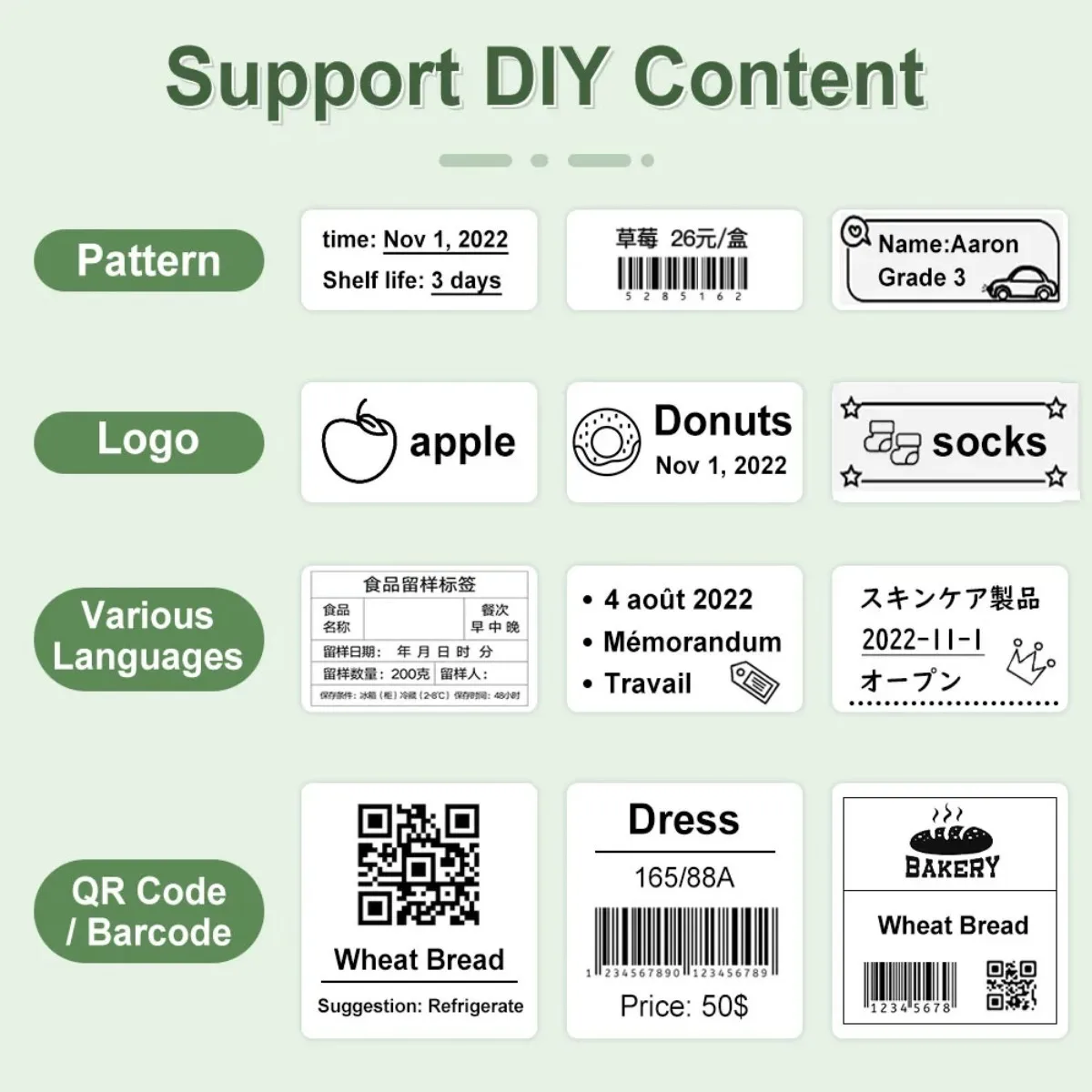 

M110/M220 Thermal Labels Multi-Size 20-50mm Self-Adhesive Stickers for Phomemo Shipping, Inventory, Retail, Home Office Use
