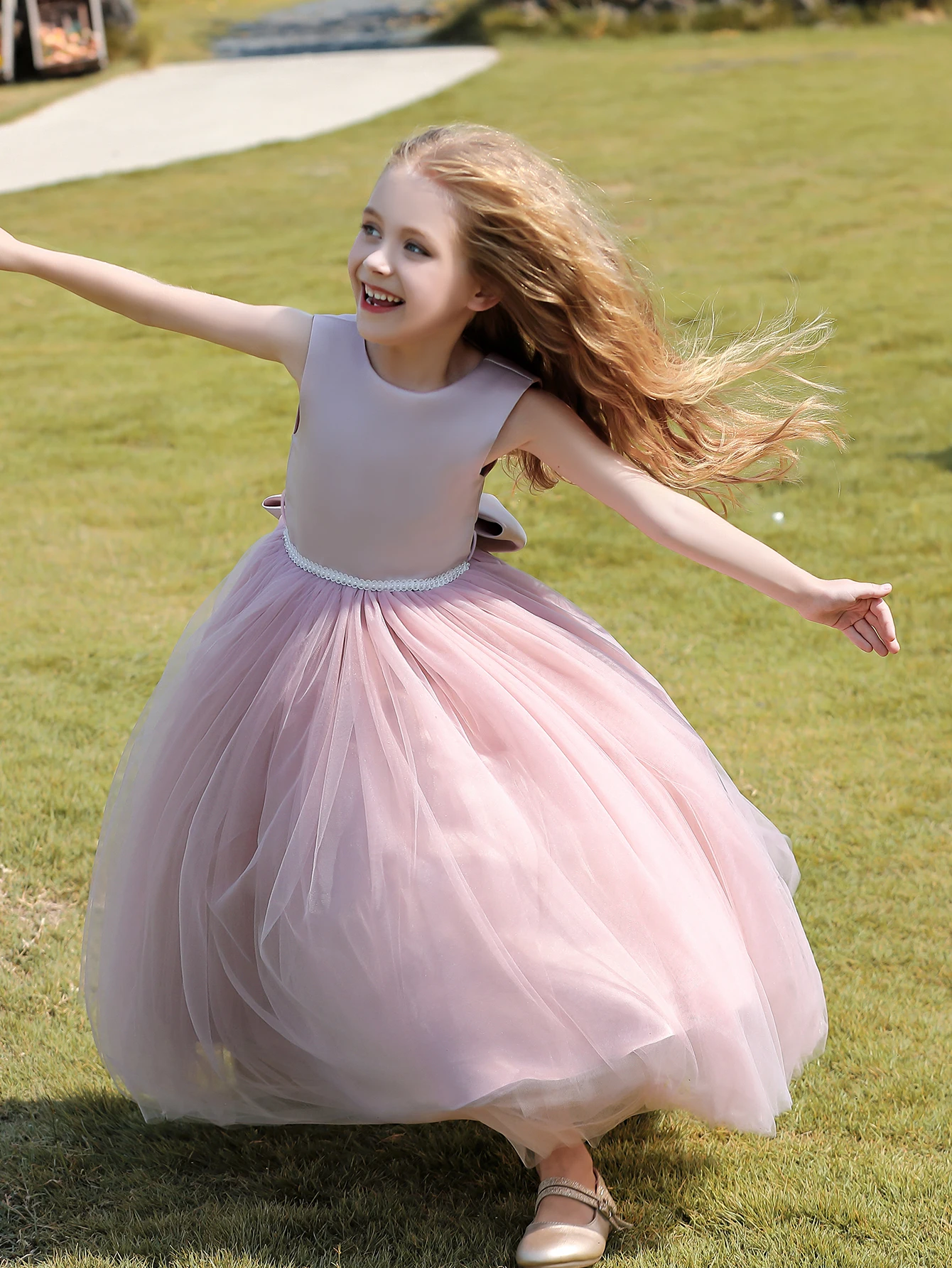 Newly Designed Girls' Event Dress With A Big Bow Suitable For Weddings Casual Formal Parties And Tulle Princess Dresses