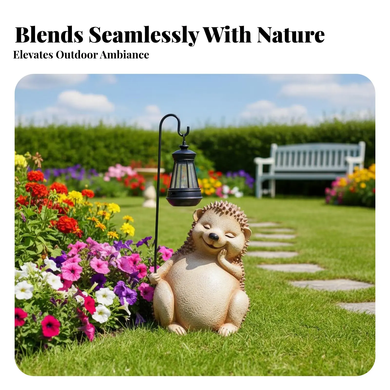 Hedgehog Solar Lamp Waterproof Solar Creature Statue Creature Figurine Lamp Weather Resistant Outdoor Decoration Automatic view 2