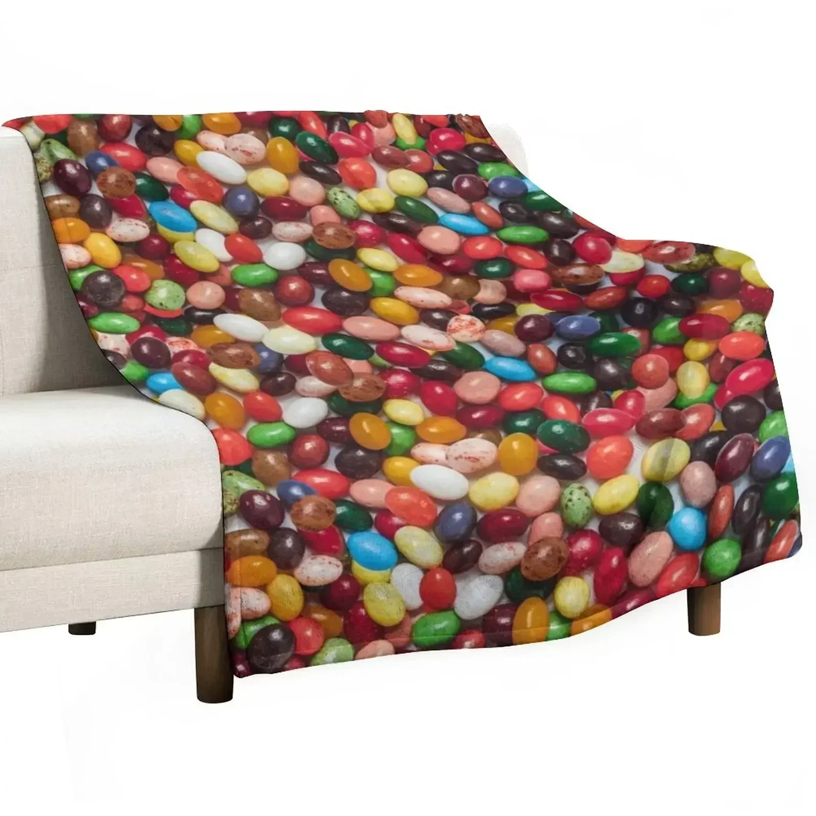 Gourmet Jelly Bean Candy Photo Pattern Throw Blanket Soft Custom for sofa Bed Fashionable Blankets