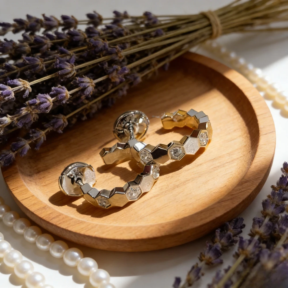 

Модные серьги 2026 года в форме сот с инкрустацией бриллиантами, сверкающие элегантные украшения для женщин