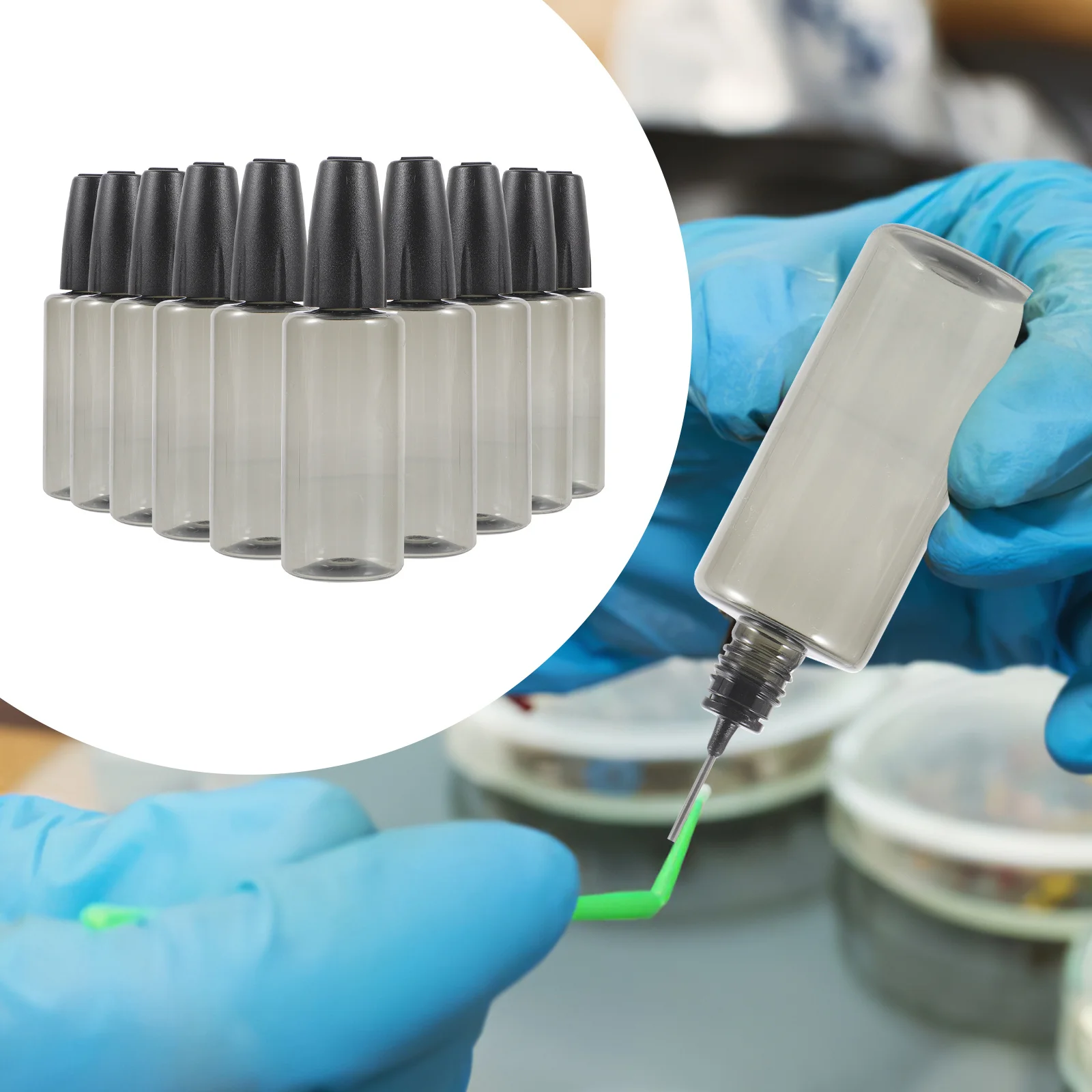 

10Pcs Needle Tip Applicator Bottles Plastic Squeeze Bottles for Oil Glue Precision Craft Repair Tools Needle Bottle