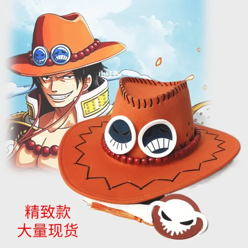 13CM One Piece Fire Punch Portgas D Ace Cosplay Cap Hat Anime Decoration Cartoon Outdoor Birthday Gift Present Headgear Sports