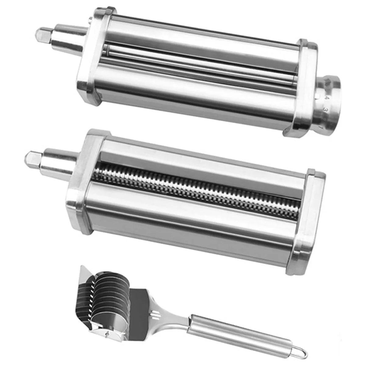 A03R Stainless Steel Pasta Roller & Spaghetti Cutter Attachment for Mixers Pressed Accessories