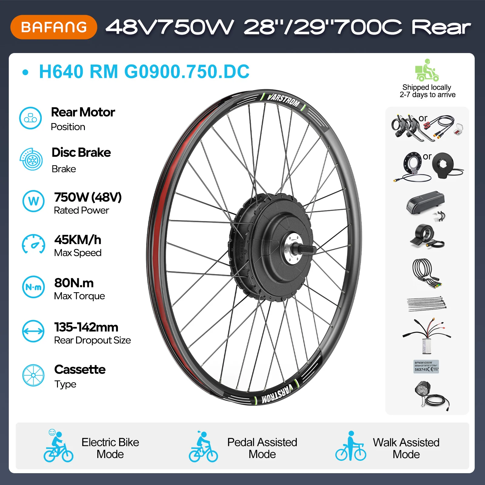 [3 Dagen Levering] Bafang Wielnaafmotor 48V 500W 750W 36V 250W Elektrische Fiets Ombouwset Achterwielmotor 8fun eBike Kits