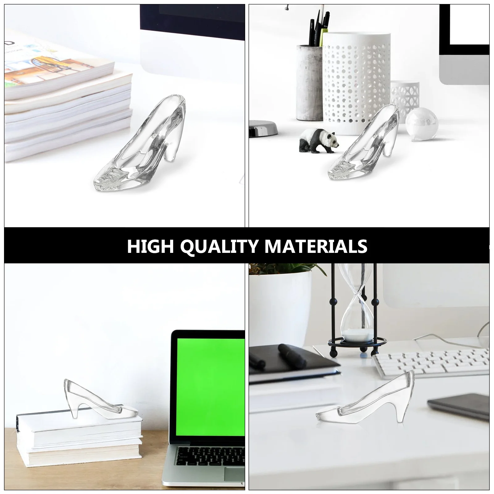 

1Pcs Decorative Crystal Shoe Mini Transparent Shoe Adornment Fine Workmanship Household Furnishing for Living Room Bedroom Mall