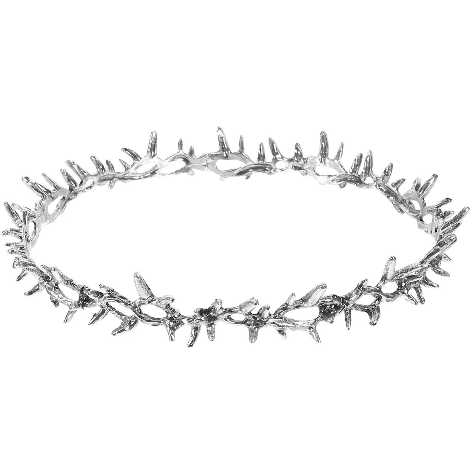 

Crown of Thorns Party Hair Accessories Ancient Silver Wedding Crystal Bridal Girls Tiaras Bride Metal Headband Baby