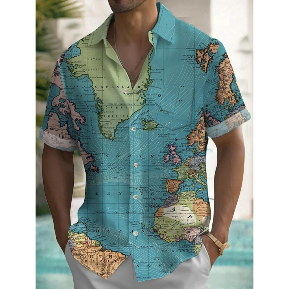 

Men's Shirt Summer Casual Fashion Short Sleeved Shirt For Men Loose Breathable Hawaiian Shirt Man Casual Men's Clothing Top