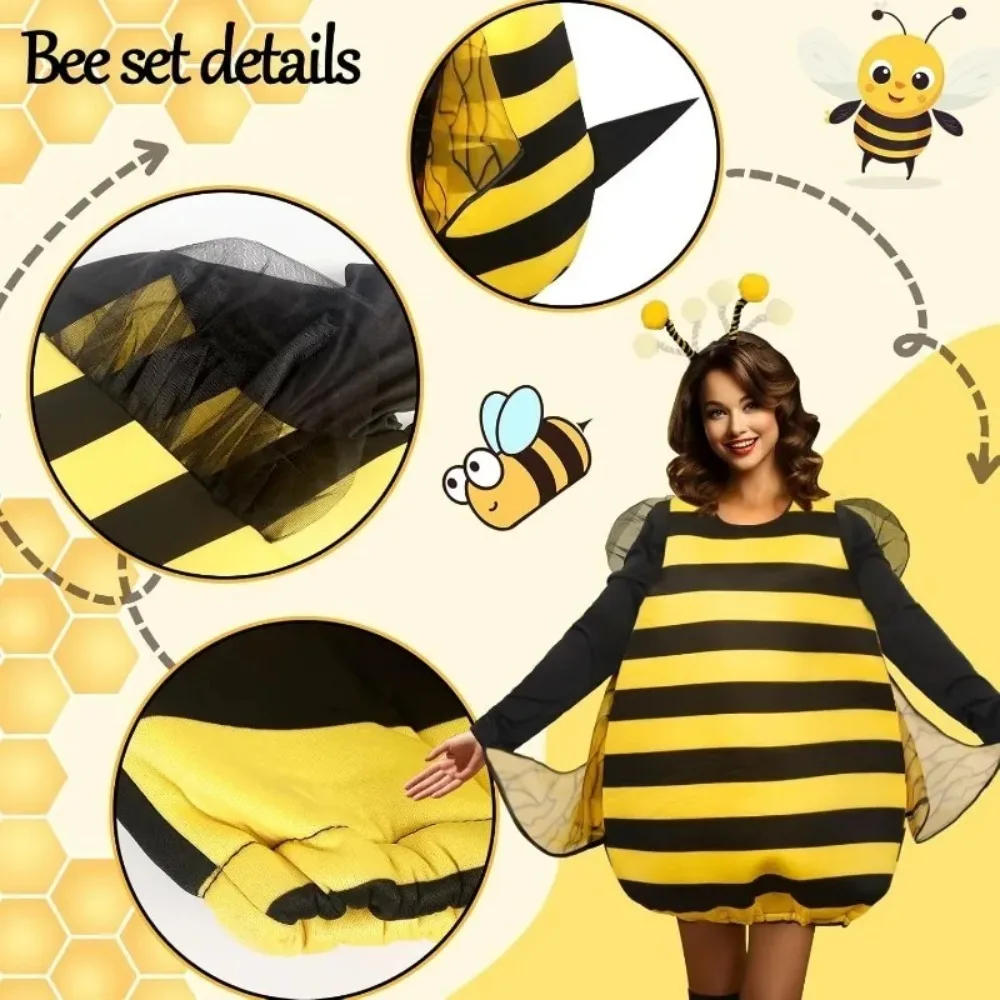 Costume Accessory Adult Realistic Bumblebee Detailed Character Suit For Halloween Stage Performances Themed Parties