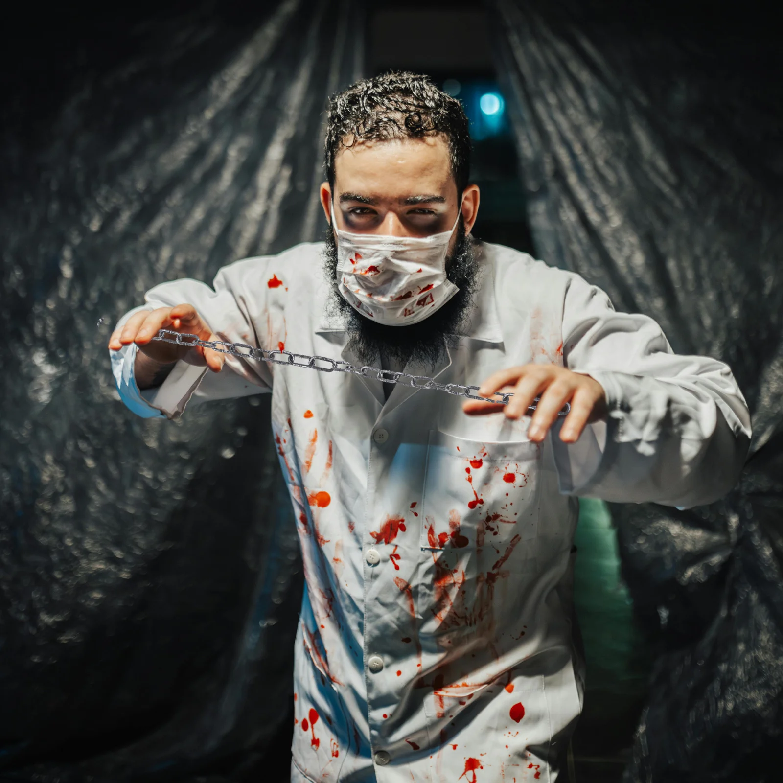 Chaîne de décoration d'halloween en plastique, fausse chaîne légère pour fête d'halloween, Cosplay, maison hantée effrayante, nouveauté Gag