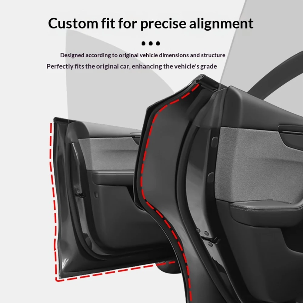 For Tesla Model Y L Model Y Juniper 2025 Car Door Edge Rubber Weatherstrip Sealing Strip Noise Windproof Protection Seal Sticker