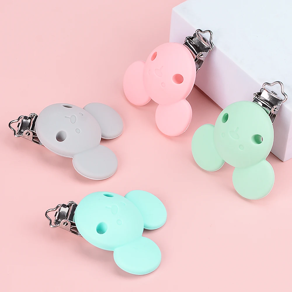 2PCS Lofca Silicone Clips Round Shaped Baby Pacifier Round Clips BPA Free DIY Pacifier for Chain Nursing Teething