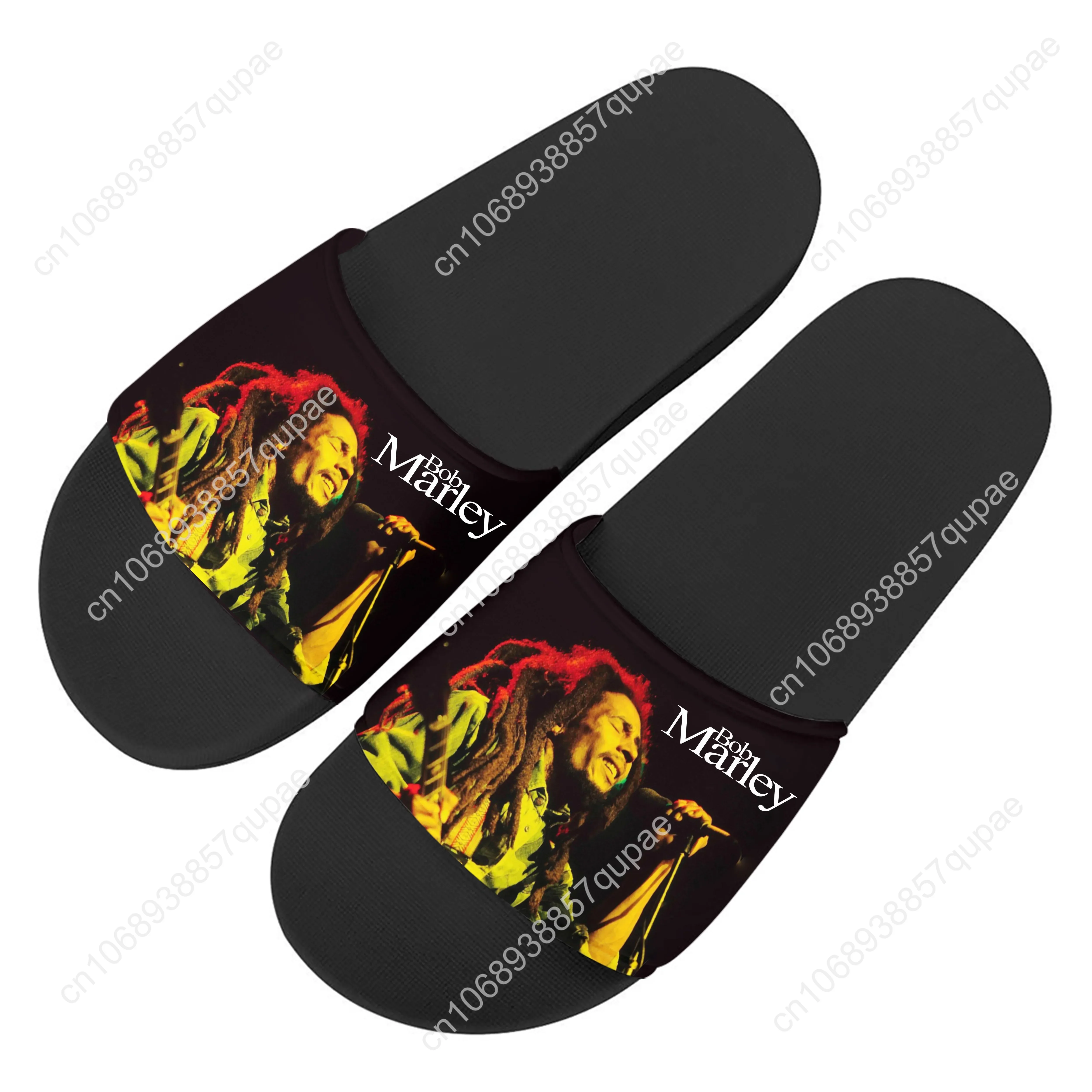 Bob Marley Slippers Home Water Shoes Jamaica Singer Reggae Rock  Men Women Beach Pool Sandals High Quality Custom Summer Slipper