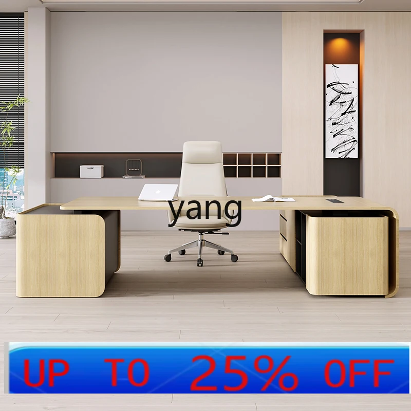 

LTT office boss table simple modern high sense president table furniture table and chair combination