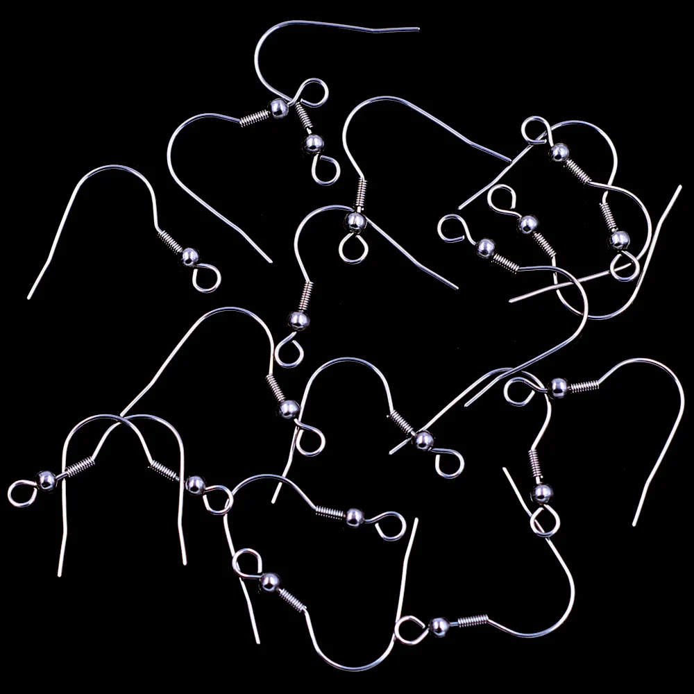 1500Pcs Silver Tone Stainless Steel Earring Wire Hooks Ear Jewelry Making Charms 23x22mm