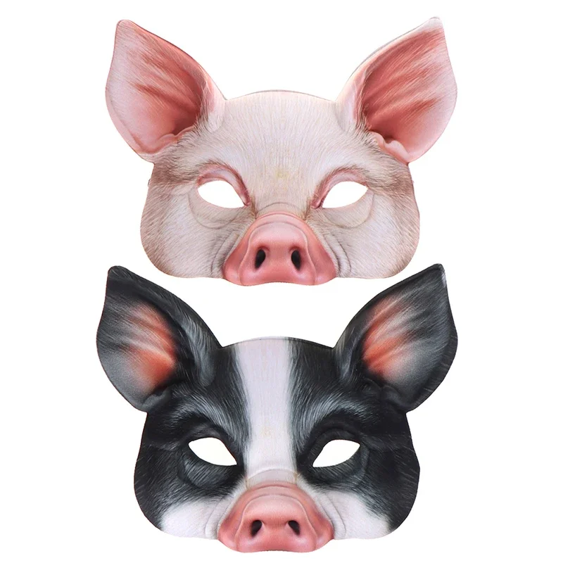 

1 шт., шаровая маска на половину лица со свиньей для Хэллоуина, фестиваля, сценического выступления-аксессуара для вечеринки, маскарада на Хэллоуин, новые маски