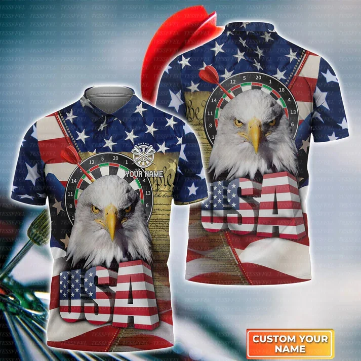 Custom Name Darts Skull Vintage Flame Gradient Graffiti Retro Pullover 3DPrint Casual Streetwear Harajuku Polo Jersey Shirts A6