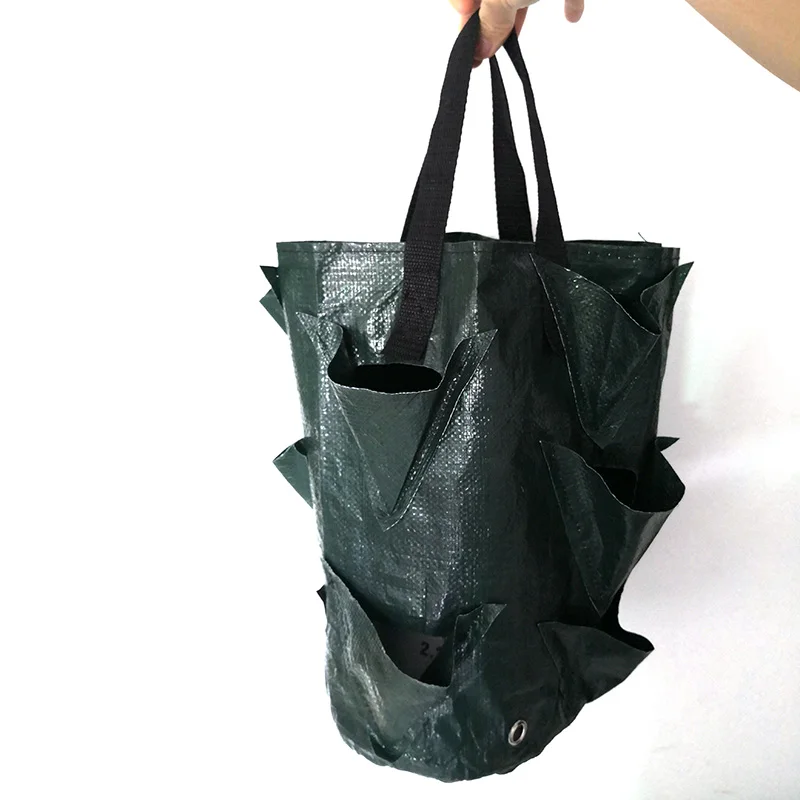 3 Gallon PE fabric Strawberry Planter grow Bag planter pots Garden wall Hanging Flower Outdoor  Tomato planting Container A5