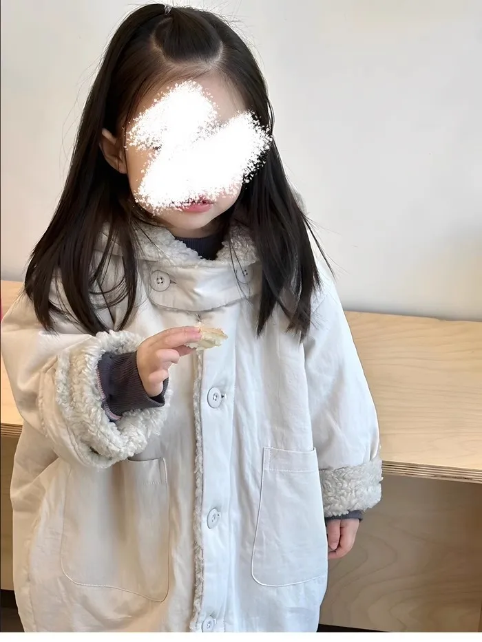 Boys Girls Outerwear Thick Korean Style Warm Comfortable Fashion Long Coat Top 23 Winter New Childrens Clothing