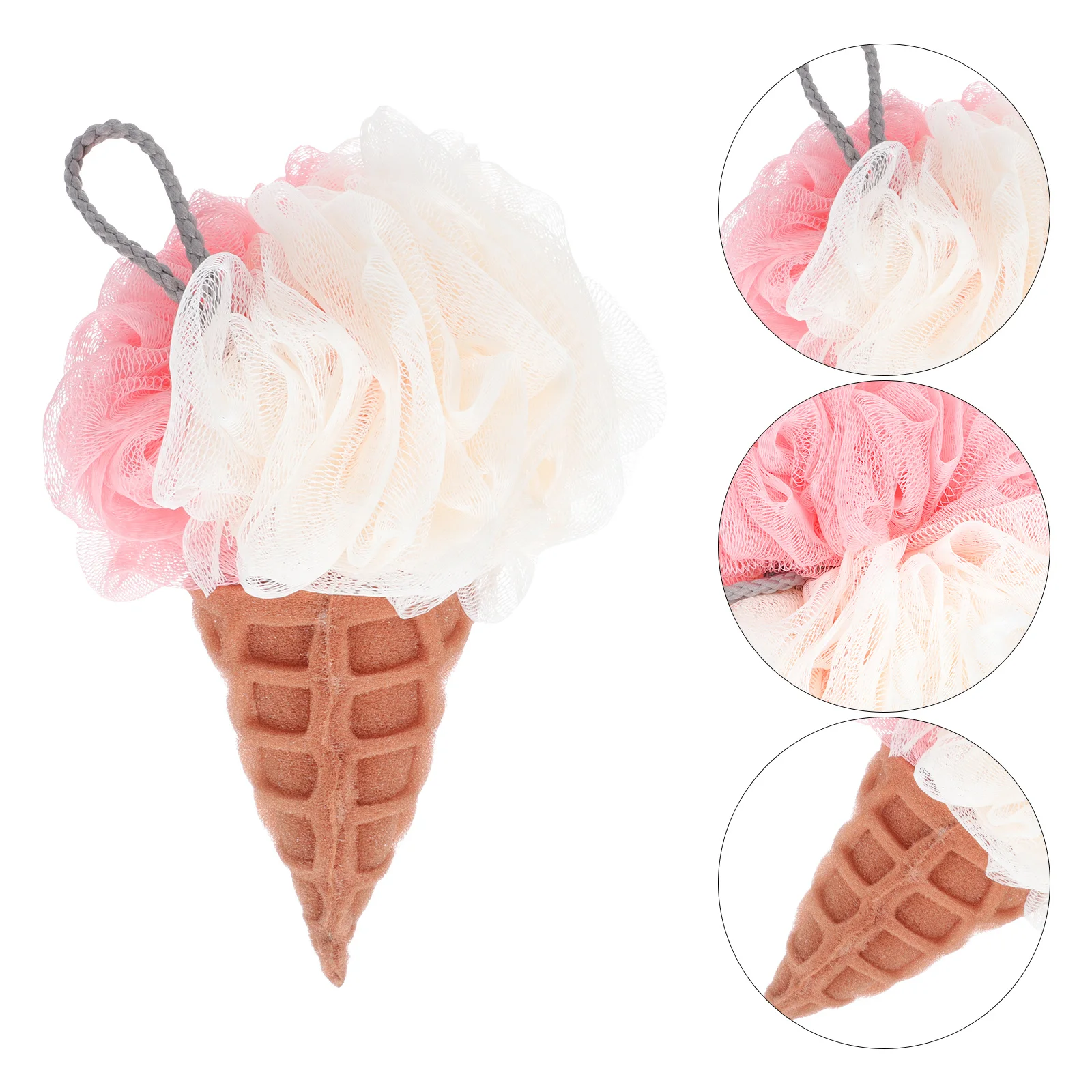 

1Pcs Bathing Flower Thick Supple Bath Ball Gentle Exfoliating Body Cleaner Shower Scrubber Fast Drying Hanging Design Bathroom