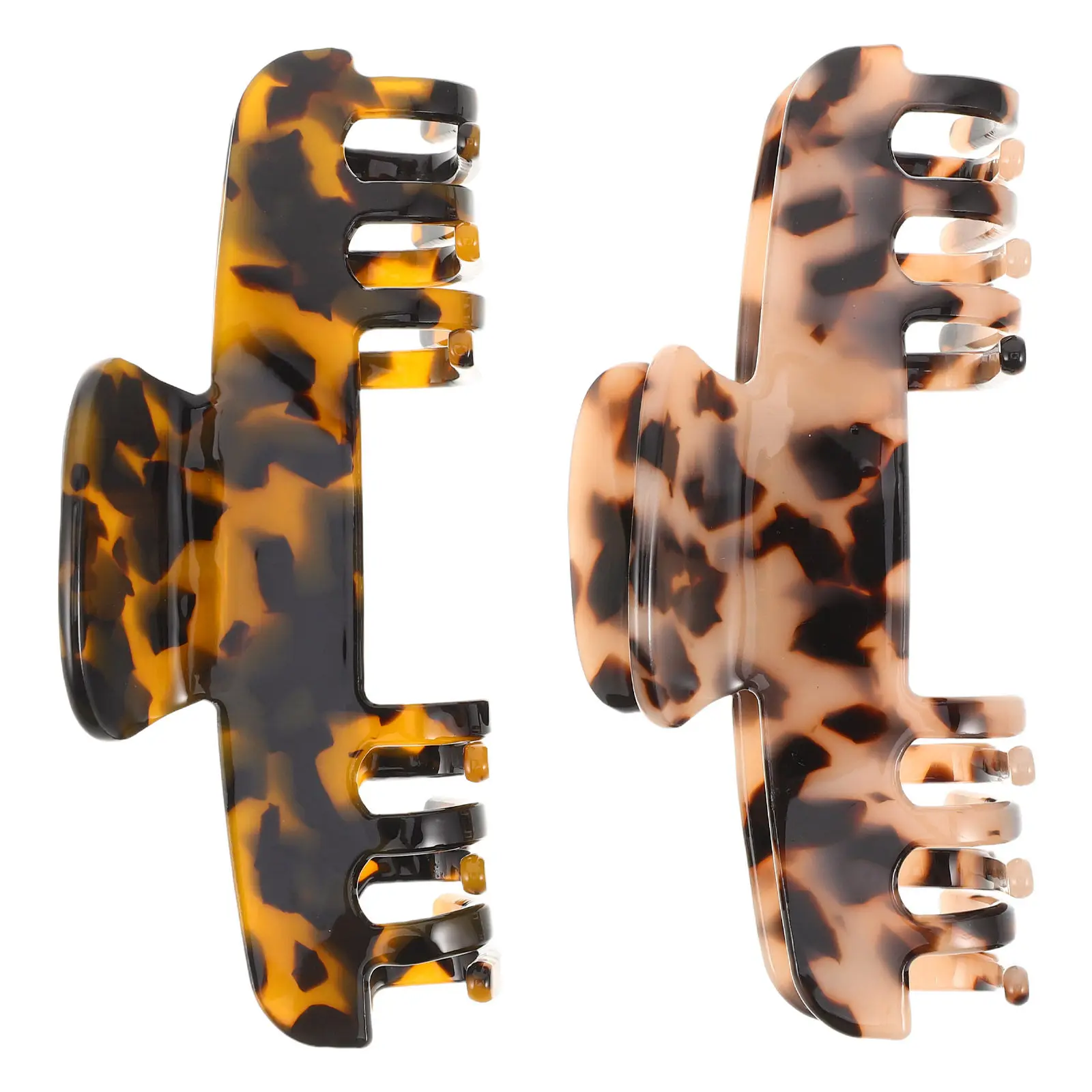 2Pcs Hair Claw Clips Hat-Friendly Tortoise Style Strong Non-Slip Jaw Clips for Baseball Cap Travel Office Party Hair Accessories