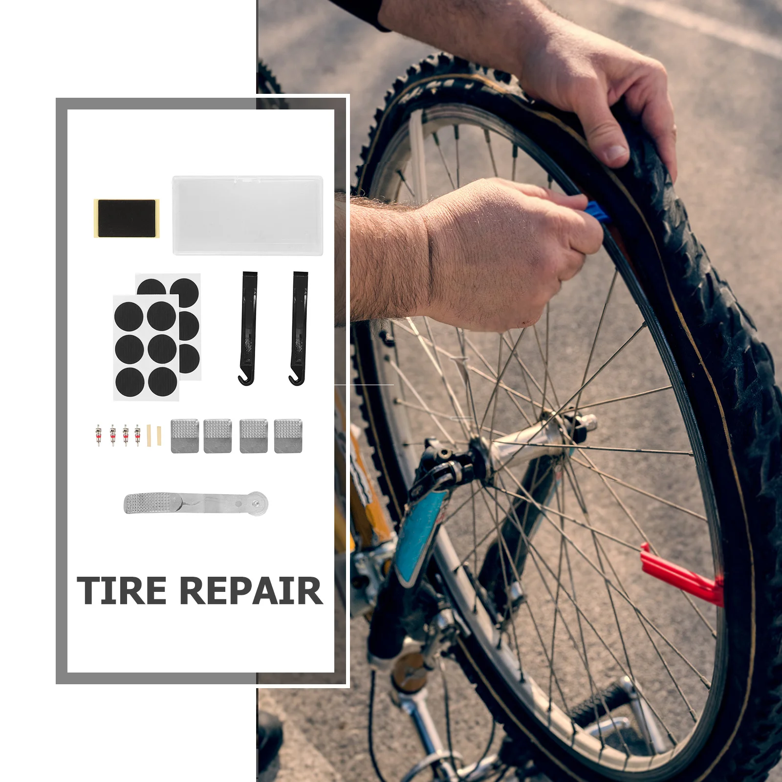 1Set Bike Tire Patch Repair Kit Self-Adhesive Patches Durable Practical Travel Tool Road Mountain Bikes Cycling Experience