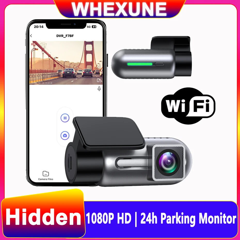 WIFI Dash Cam 1080P Car DVR for Car Camera Black Box Mini Camera Dashcam 24 Hour Parking Monitoring Loop Recording Night Vision