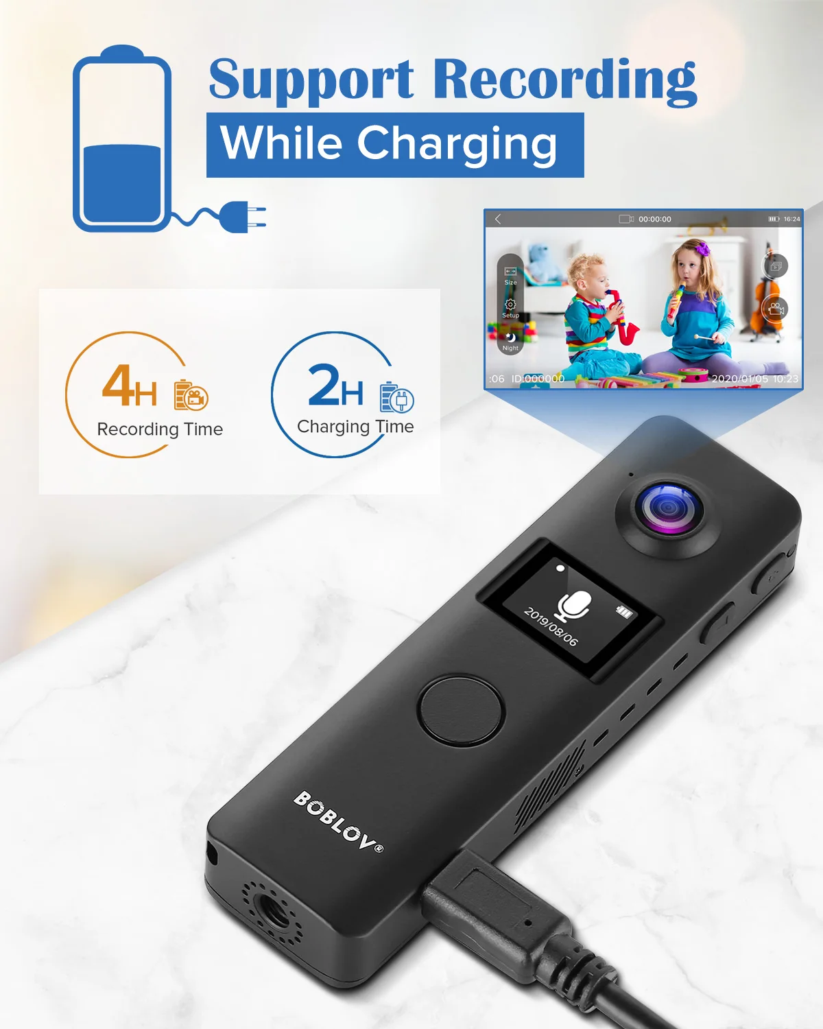 C19 Mini Wifi Camera 1080P Body Camera with OLED Screen External Memory Support 4H Video Record for Teaching/Speach/Police Duty