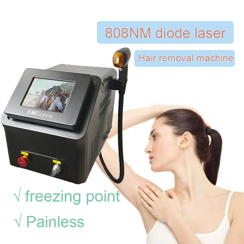 

808NM diode laser hair removal device absorbs melanin removes spots and freezes 808 diode hair removal machine