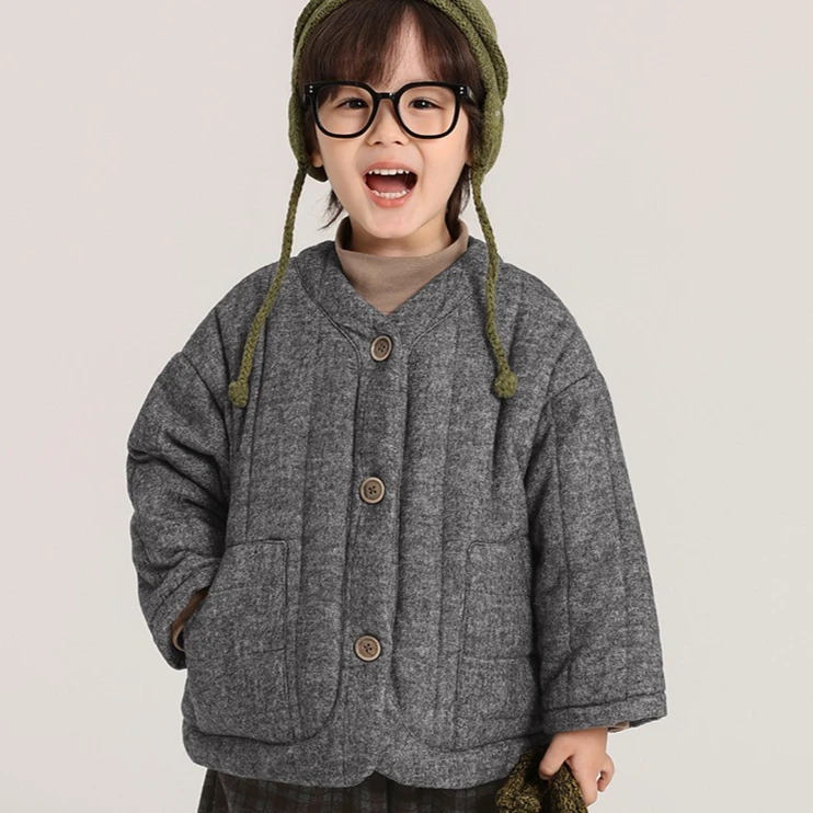 Boys' Cotton Coat Autumn Winter New Children's Quilted Cotton Clothes Japanese and Korean Cotton Jacket for Children