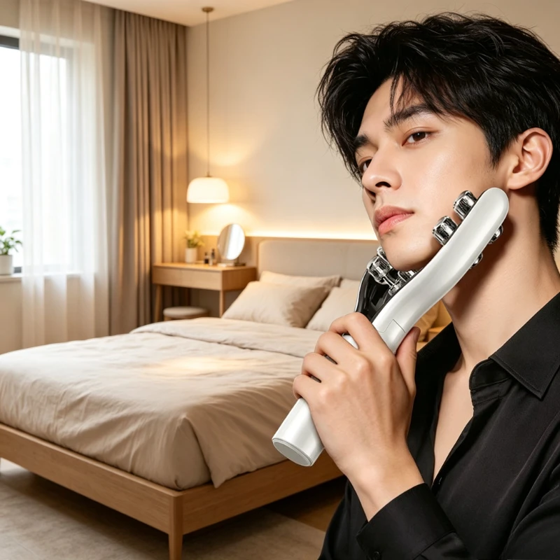 Men Grooming Home - Men Facial Roller Massager Microcurrent Beauty