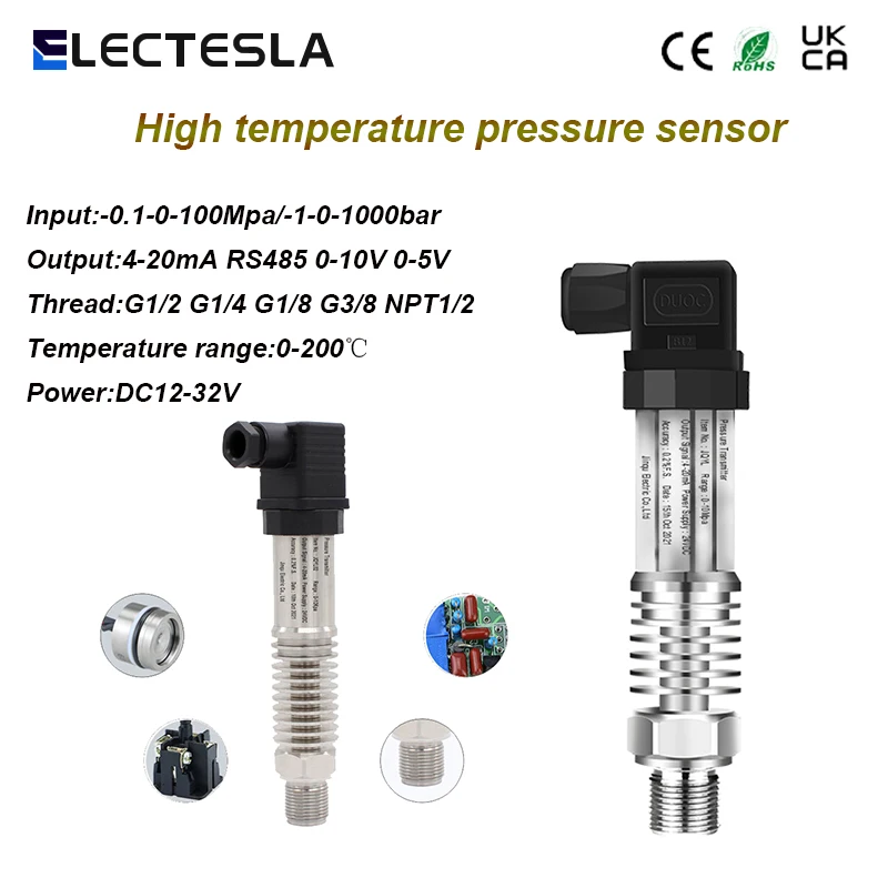 

High Temperature Pressure Sensor 0-10V 0-5v RS48 Out Range -1-0-1000bar G1/4 Pressure Transmitter Transducer DC24v