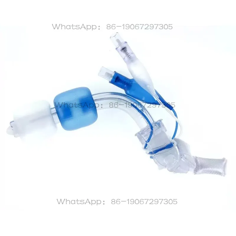 Instrument , transparent curved PVC catheter with inflatable tube, indicator airbag and multi-pass connector, one-time use
