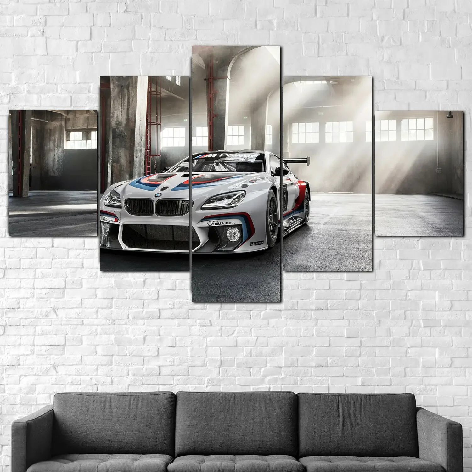 No Framed 5 pieces M6 GT3 Super Sports Car Modern Home Decor Picture Canvas Painting Posters Wall Art For Living Room Decoration